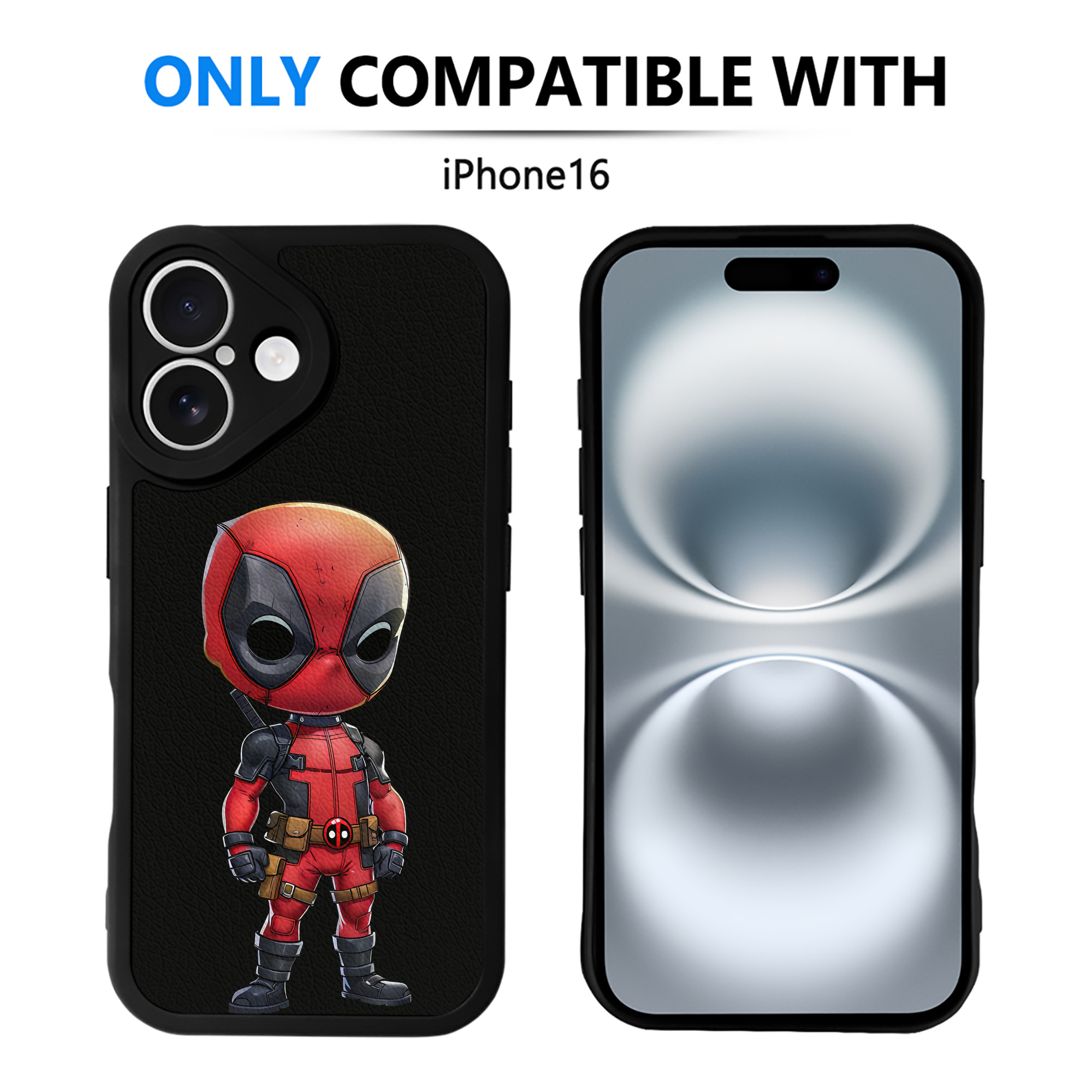 （画像用） Deadpool デッドプール 【iPhone 16シリーズ対応】シリコンスマホケース（レザー調） 材質：シリコン